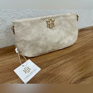 Caroline Hill Cream Clutch Bag / Livi Crossbody Shimmer Champagne